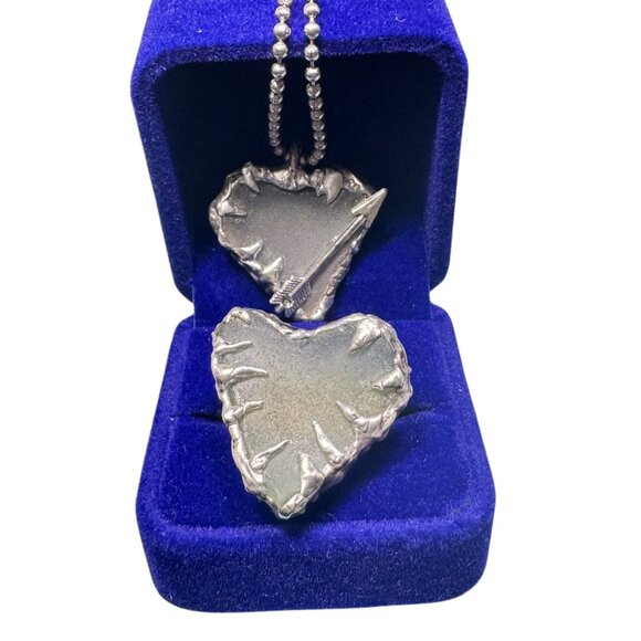 Artisan Sea Glass Heart Pendant With Silver Metalwork Arrow “Struck by Cupid” - Picture 7 of 15